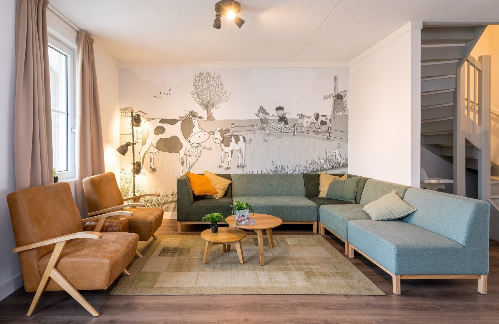 Groepsaccommodatie woonkamer bij Familie Resort Molenwaard