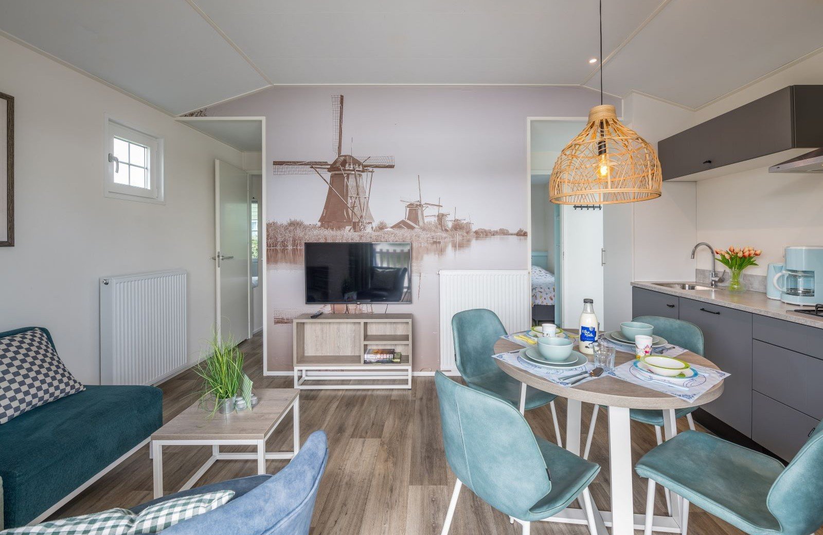 Kinderdijk cottage 4 personen leefruimte