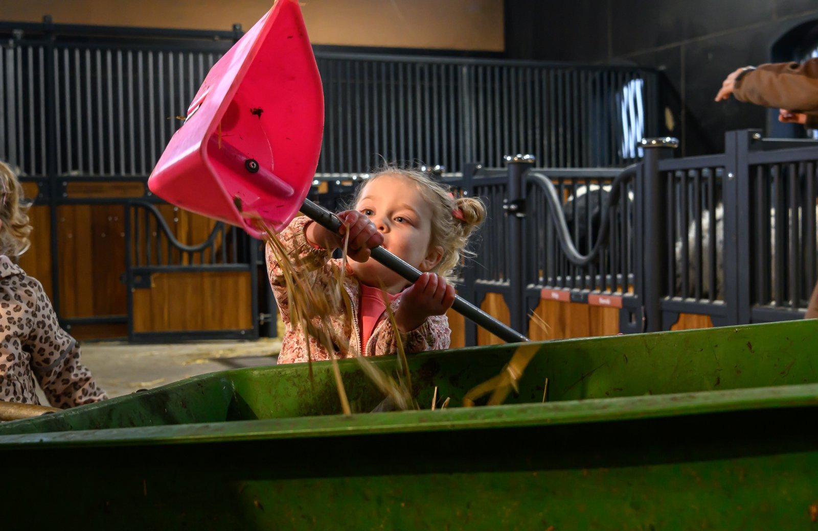 Helping in the pony stable