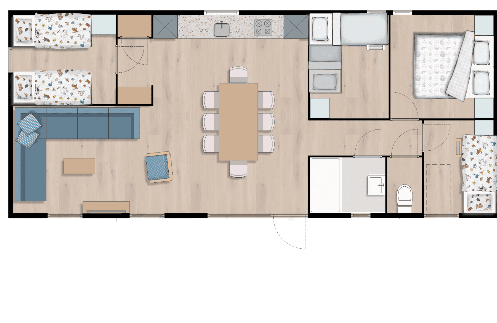 Fien en teun boerderij 8 personen plattegrond familie resort molenwaard